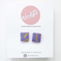 Anting Handmade Polymer Clay Windura Amethyst / AM-01
