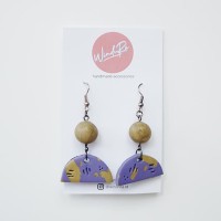 Anting Handmade Polymer Clay Windura Amethyst / AM-06