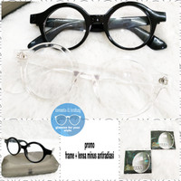 kacamata minus bulat retro ( frame + lensa )