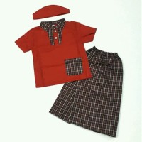Baju Muslim Koko anak bayi laki 6 7 8 9 10 11 bulan gamis merah