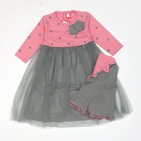 Baju Muslim Gamis Anak bayi Perempuan 6 7 8 9 10 11 bulan dress peach