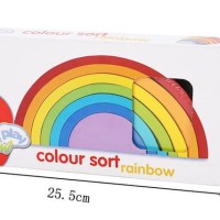 Mainan Montessori Rainbow Block / Blok Pelangi Kayu