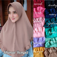 Jilbab Khimar Rempel Pet Antem Simple Polos Instan