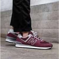 new balance 574 mens burgundy