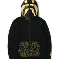 bape black and gold hoodie