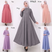 Baju Gamis Wanita Terbaru Gamis Polos Busui Katun Supernova 9965 (B)