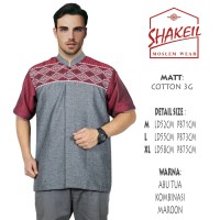 baju koko bordir red shakeil 028 - abu tua, M