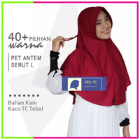 Hijab pet antem serut L jilbab banyak warna bahan kaos TC harga murah