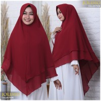 Khimar Ceruti Babydoll Jilbab Jumbo 2 Layer Khimar Haura JS Hijab Syar