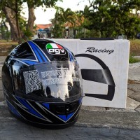 Helm AGV TBH Blue Black (L) NOS Fullset Box dan kitab