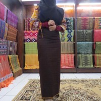 kain batik songket murah khas palembang coklat