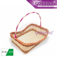 KERANJANG ROTAN PARCEL TANGKAI SEGI - MEDIUM