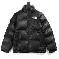 supreme the north face leather nuptse jacket yellow