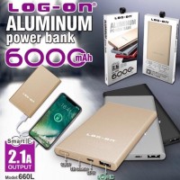Terhits ! POWERBANK LOG-ON ALUMINIUM 6000 mah