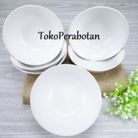 Mangkok Makan Keramik Putih Polos 16cm