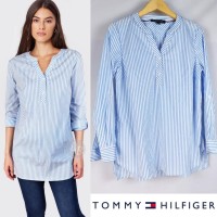 TMH signature striped roll sleeves cotton tunic