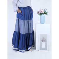 Rok denim panjang/Renda dan bordir