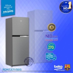 beko kulkas 2 pintu pembeku atas 230 liter rdnt231i50s abu abu