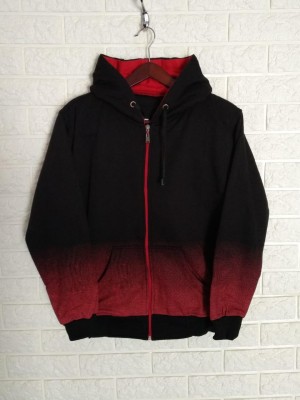 Harga jaket hoodie zipper gradasi polos warna hitam merah | HARGALOKA.COM Harga jaket hoodie zipper gradasi polos warna hitam merah | HARGALOKA.COM