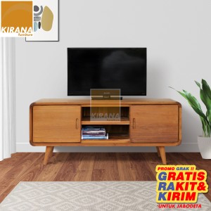 Harga kirana rak meja buffet tv minimalis kayu solid jati | HARGALOKA.COM Harga kirana rak meja buffet tv minimalis kayu solid jati | HARGALOKA.COM