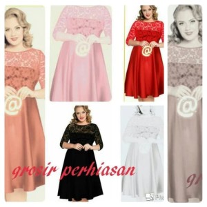 Harga dress jumbo bigsize big size xl kombi brokat bagus putih | HARGALOKA.COM Harga dress jumbo bigsize big size xl kombi brokat bagus putih | HARGALOKA.COM